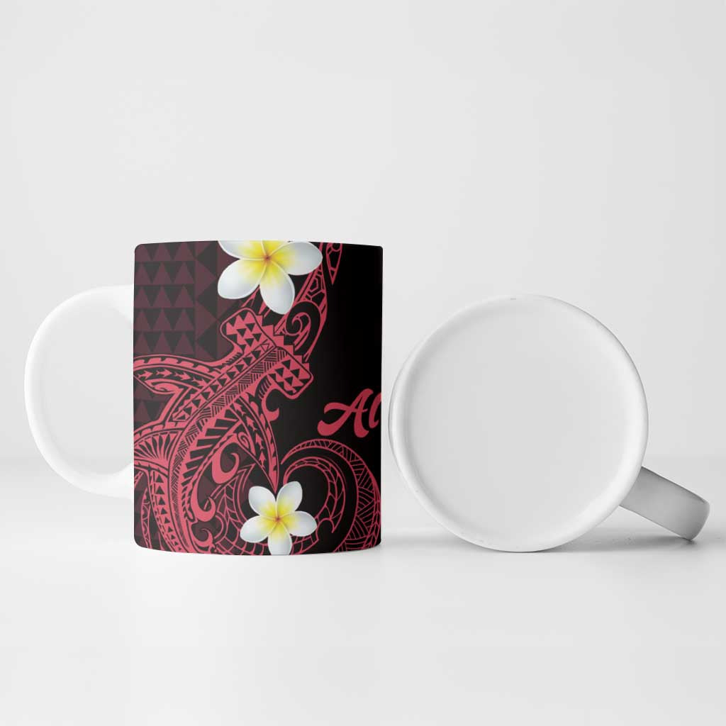 Aloha Hammerhead Shark Ceramic Mug Feverish Pink Hawaiian Kakau Tribal Tattoo - Polynesian Pride