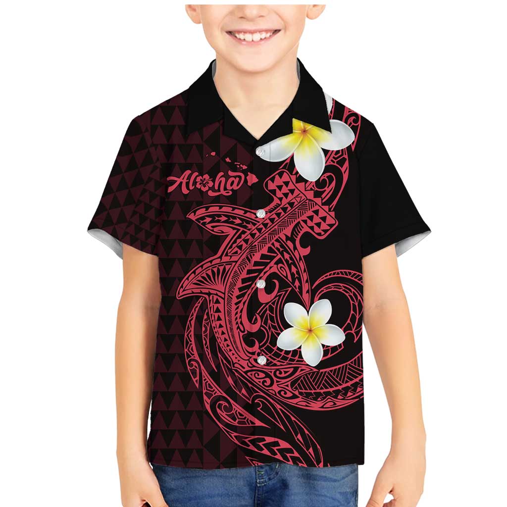 Aloha Hammerhead Shark Family Matching Mermaid Dress and Hawaiian Shirt Feverish Pink Hawaiian Kakau Tribal Tattoo