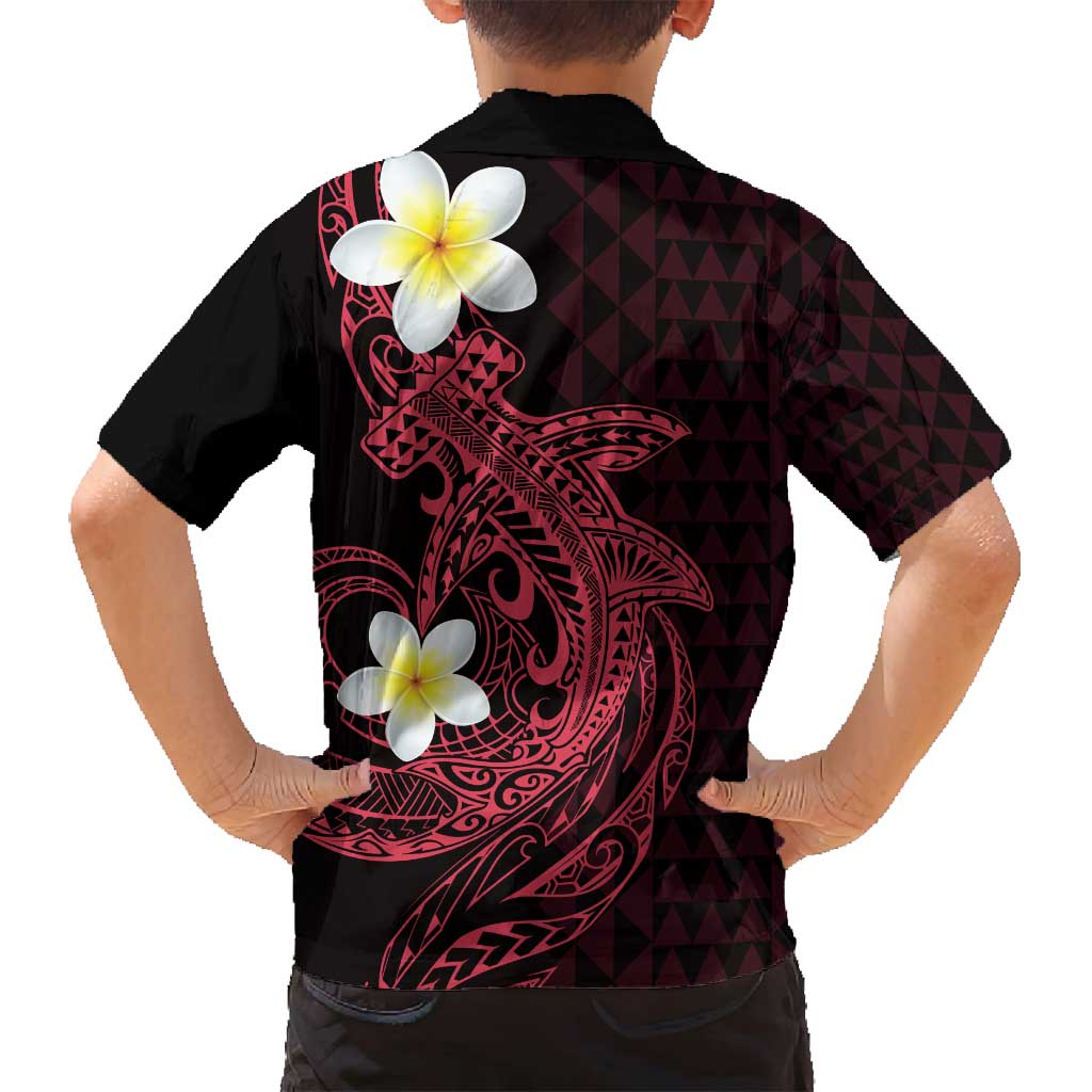 Aloha Hammerhead Shark Family Matching Off Shoulder Short Dress and Hawaiian Shirt Feverish Pink Hawaiian Kakau Tribal Tattoo