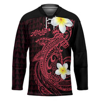 Aloha Hammerhead Shark Hockey Jersey Feverish Pink Hawaiian Kakau Tribal Tattoo - Polynesian Pride