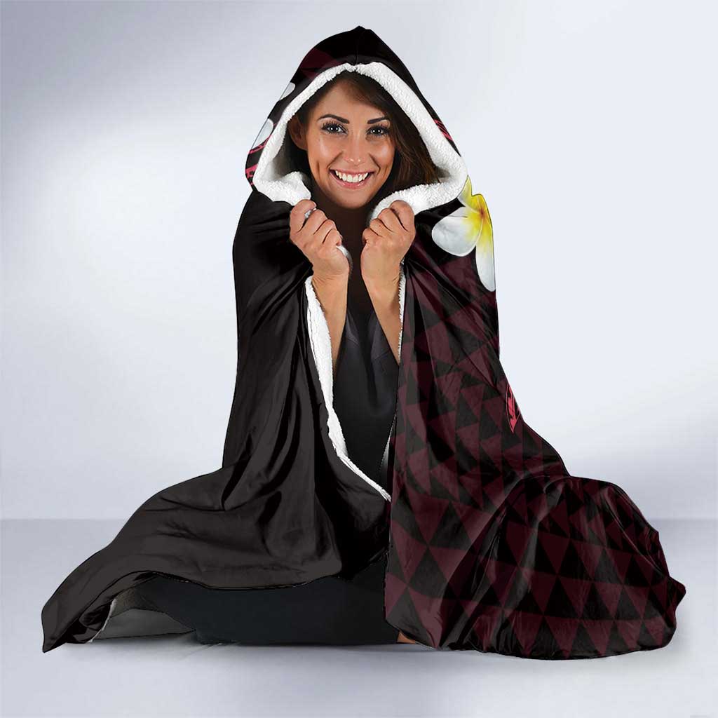 Aloha Hammerhead Shark Hooded Blanket Feverish Pink Hawaiian Kakau Tribal Tattoo