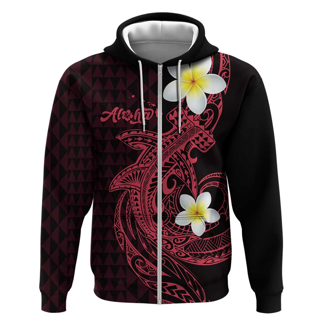 Aloha Hammerhead Shark Hoodie Feverish Pink Hawaiian Kakau Tribal Tattoo