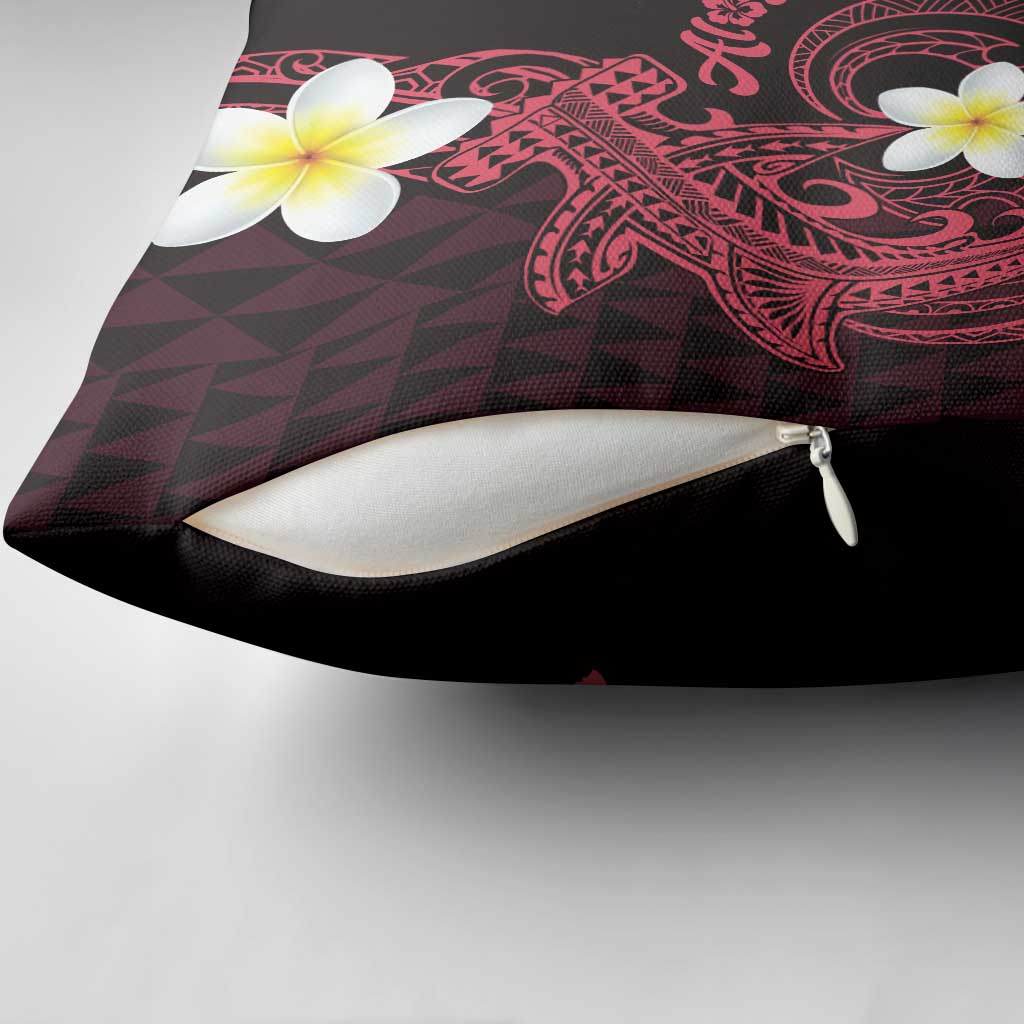 Aloha Hammerhead Shark Pillow Cover Feverish Pink Hawaiian Kakau Tribal Tattoo - Polynesian Pride