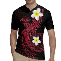 Aloha Hammerhead Shark Rugby Jersey Feverish Pink Hawaiian Kakau Tribal Tattoo
