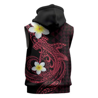 Aloha Hammerhead Shark Sleeveless Hoodie Feverish Pink Hawaiian Kakau Tribal Tattoo - Polynesian Pride