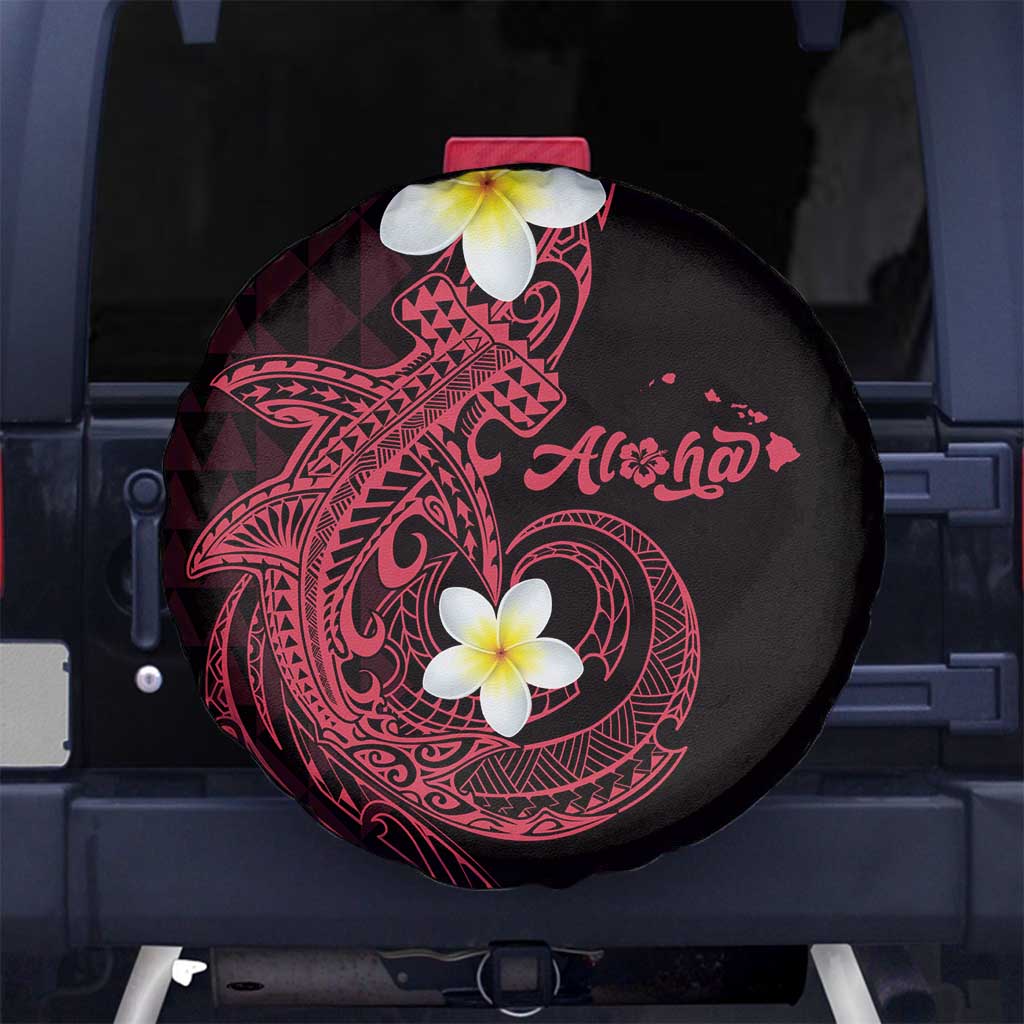 Aloha Hammerhead Shark Spare Tire Cover Feverish Pink Hawaiian Kakau Tribal Tattoo