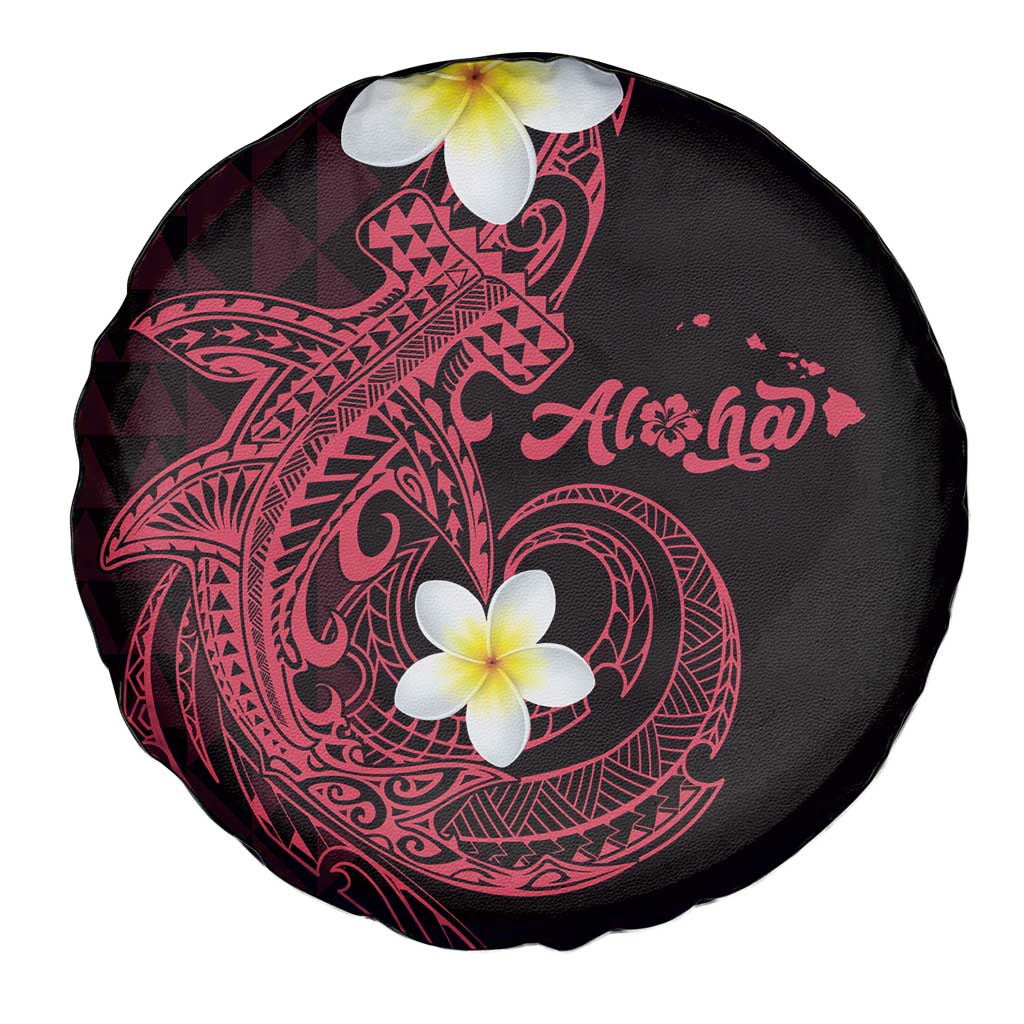 Aloha Hammerhead Shark Spare Tire Cover Feverish Pink Hawaiian Kakau Tribal Tattoo