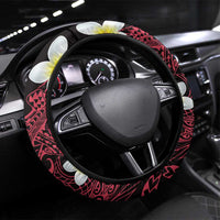 Aloha Hammerhead Shark Steering Wheel Cover Feverish Pink Hawaiian Kakau Tribal Tattoo