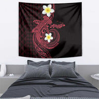 Aloha Hammerhead Shark Tapestry Feverish Pink Hawaiian Kakau Tribal Tattoo