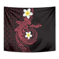 Aloha Hammerhead Shark Tapestry Feverish Pink Hawaiian Kakau Tribal Tattoo