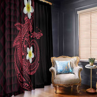 Aloha Hammerhead Shark Window Curtain Feverish Pink Hawaiian Kakau Tribal Tattoo