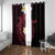 Aloha Hammerhead Shark Window Curtain Feverish Pink Hawaiian Kakau Tribal Tattoo