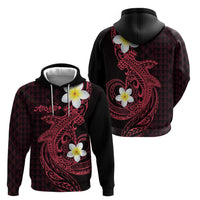 Aloha Hammerhead Shark Zip Hoodie Feverish Pink Hawaiian Kakau Tribal Tattoo