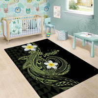 Aloha Hammerhead Shark Area Rug Lime Rickey Hawaiian Kakau Tribal Tattoo
