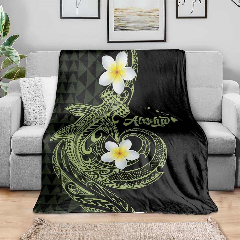 Aloha Hammerhead Shark Blanket Lime Rickey Hawaiian Kakau Tribal Tattoo