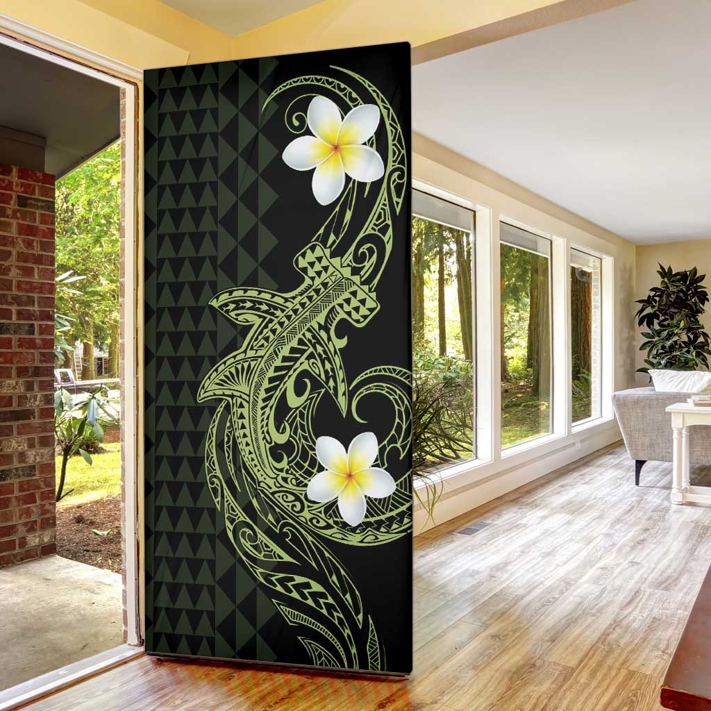 Aloha Hammerhead Shark Door Cover Lime Rickey Hawaiian Kakau Tribal Tattoo - Polynesian Pride