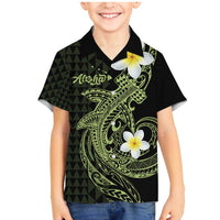 Aloha Hammerhead Shark Family Matching Mermaid Dress and Hawaiian Shirt Lime Rickey Hawaiian Kakau Tribal Tattoo