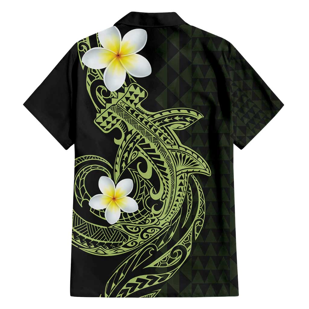Aloha Hammerhead Shark Family Matching Off Shoulder Maxi Dress and Hawaiian Shirt Lime Rickey Hawaiian Kakau Tribal Tattoo
