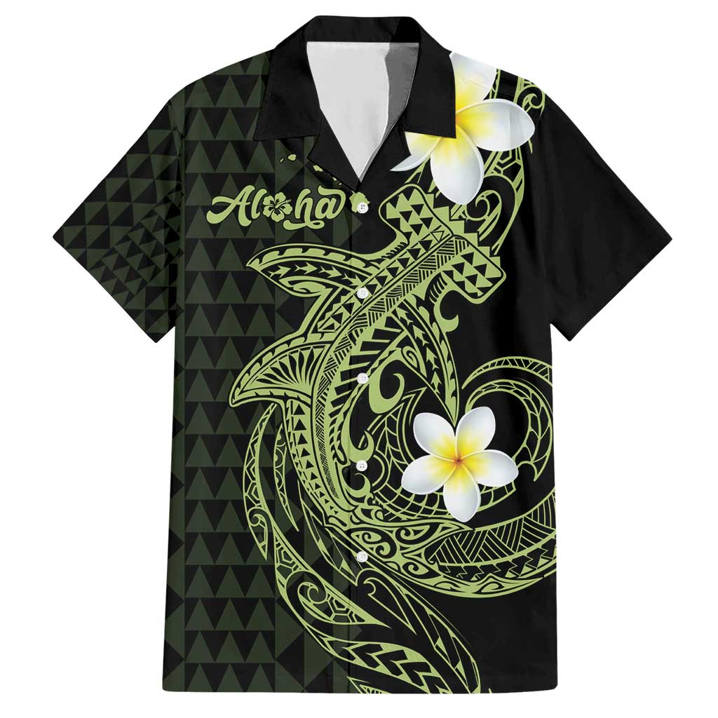 Aloha Hammerhead Shark Hawaiian Shirt Lime Rickey Hawaiian Kakau Tribal Tattoo