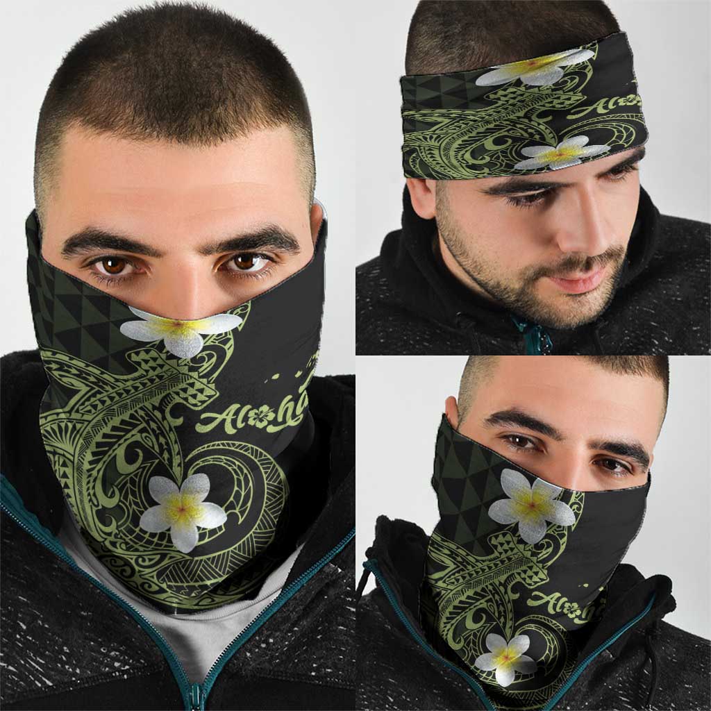 Aloha Hammerhead Shark Neck Gaiter Lime Rickey Hawaiian Kakau Tribal Tattoo - Polynesian Pride