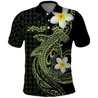 Aloha Hammerhead Shark Polo Shirt Lime Rickey Hawaiian Kakau Tribal Tattoo