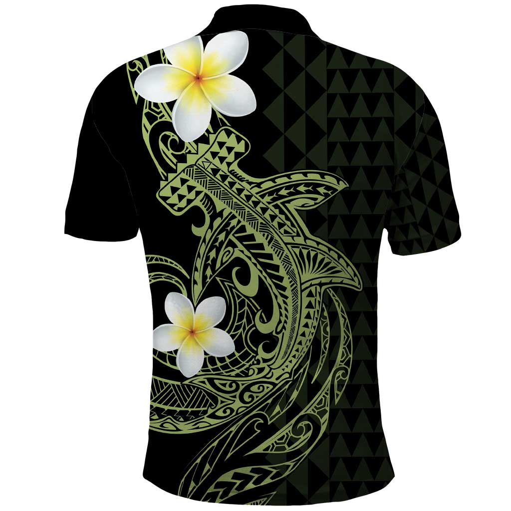 Aloha Hammerhead Shark Polo Shirt Lime Rickey Hawaiian Kakau Tribal Tattoo