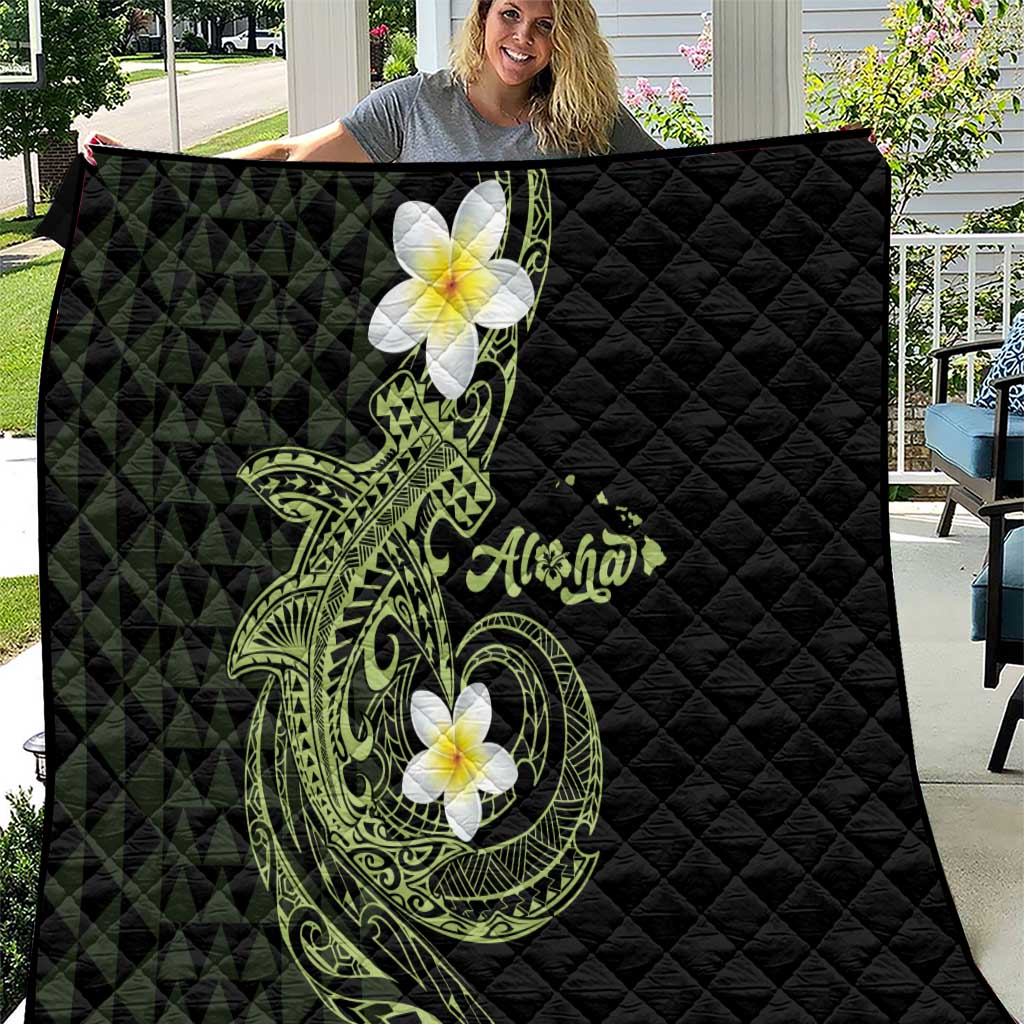 Aloha Hammerhead Shark Quilt Lime Rickey Hawaiian Kakau Tribal Tattoo