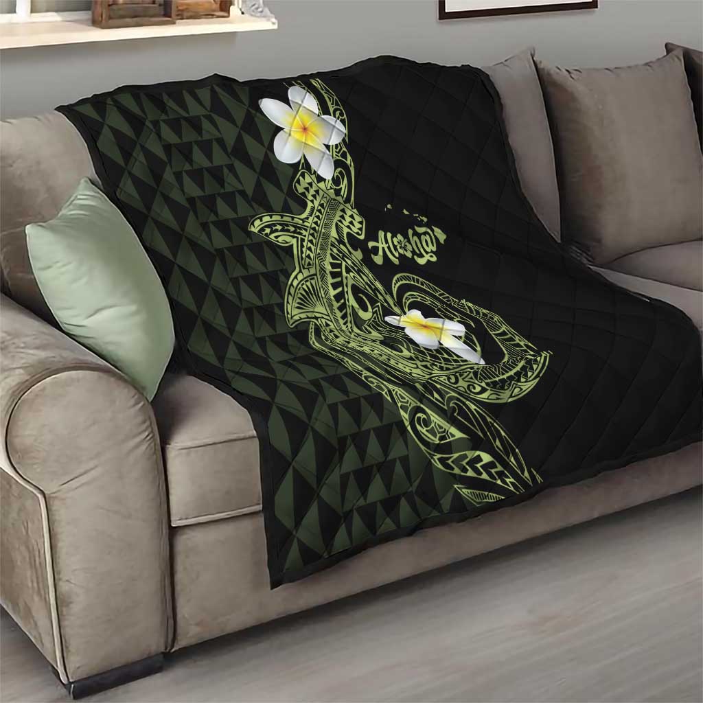 Aloha Hammerhead Shark Quilt Lime Rickey Hawaiian Kakau Tribal Tattoo