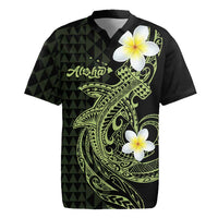 Aloha Hammerhead Shark Rugby Jersey Lime Rickey Hawaiian Kakau Tribal Tattoo