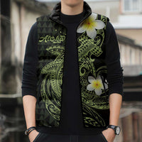 Aloha Hammerhead Shark Sleeveless Puffer Jacket Lime Rickey Hawaiian Kakau Tribal Tattoo - Polynesian Pride