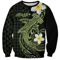 Aloha Hammerhead Shark Sweatshirt Lime Rickey Hawaiian Kakau Tribal Tattoo