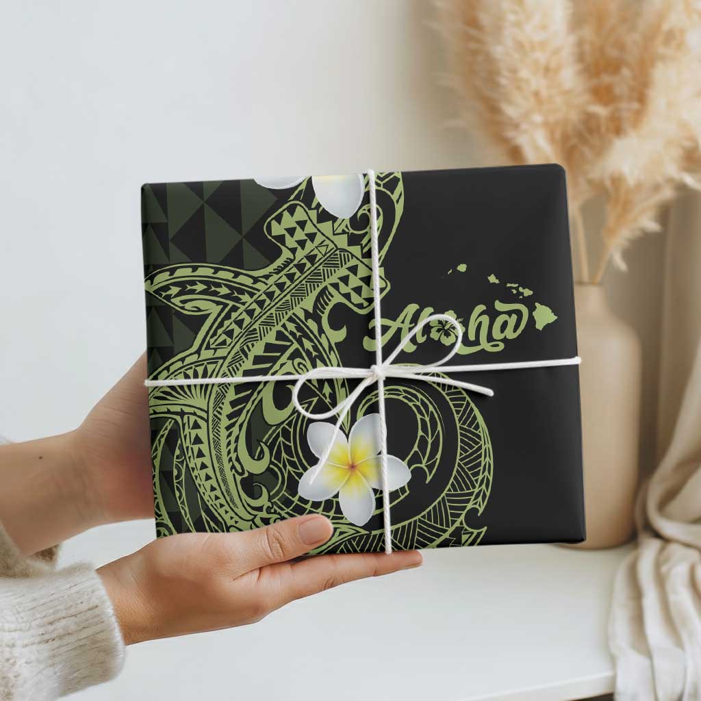 Aloha Hammerhead Shark Wrapping Paper Lime Rickey Hawaiian Kakau Tribal Tattoo - Polynesian Pride