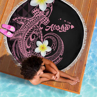 Aloha Hammerhead Shark Beach Blanket Vivacious Pink Hawaiian Kakau Tribal Tattoo