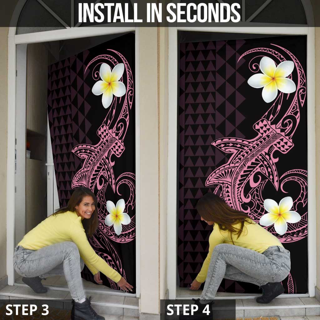 Aloha Hammerhead Shark Door Cover Vivacious Pink Hawaiian Kakau Tribal Tattoo - Polynesian Pride