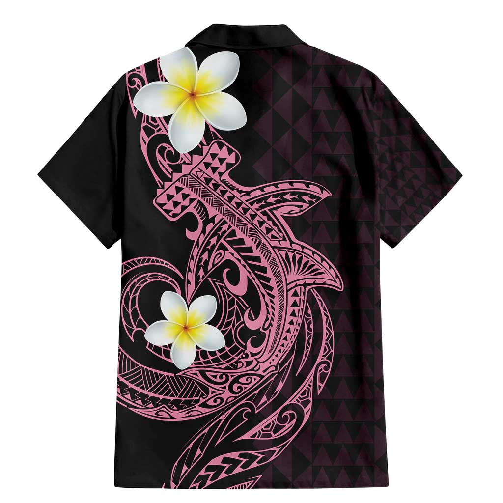 Aloha Hammerhead Shark Family Matching Mermaid Dress and Hawaiian Shirt Vivacious Pink Hawaiian Kakau Tribal Tattoo