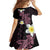 Aloha Hammerhead Shark Family Matching Summer Maxi Dress and Hawaiian Shirt Vivacious Pink Hawaiian Kakau Tribal Tattoo