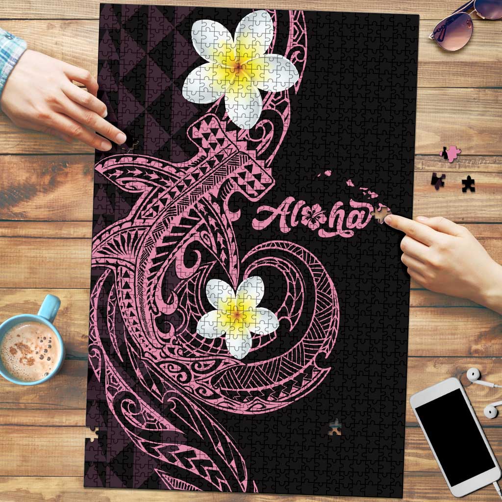 Aloha Hammerhead Shark Puzzle Vivacious Pink Hawaiian Kakau Tribal Tattoo - Polynesian Pride