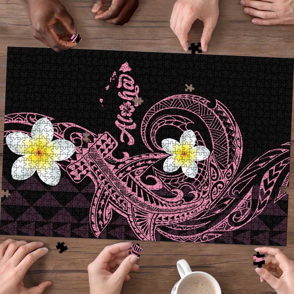 Aloha Hammerhead Shark Puzzle Vivacious Pink Hawaiian Kakau Tribal Tattoo - Polynesian Pride