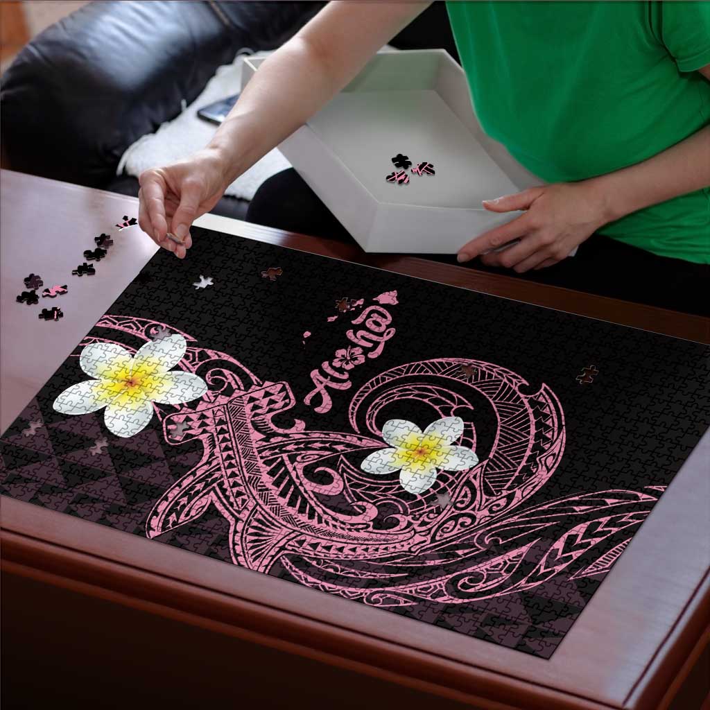 Aloha Hammerhead Shark Puzzle Vivacious Pink Hawaiian Kakau Tribal Tattoo - Polynesian Pride