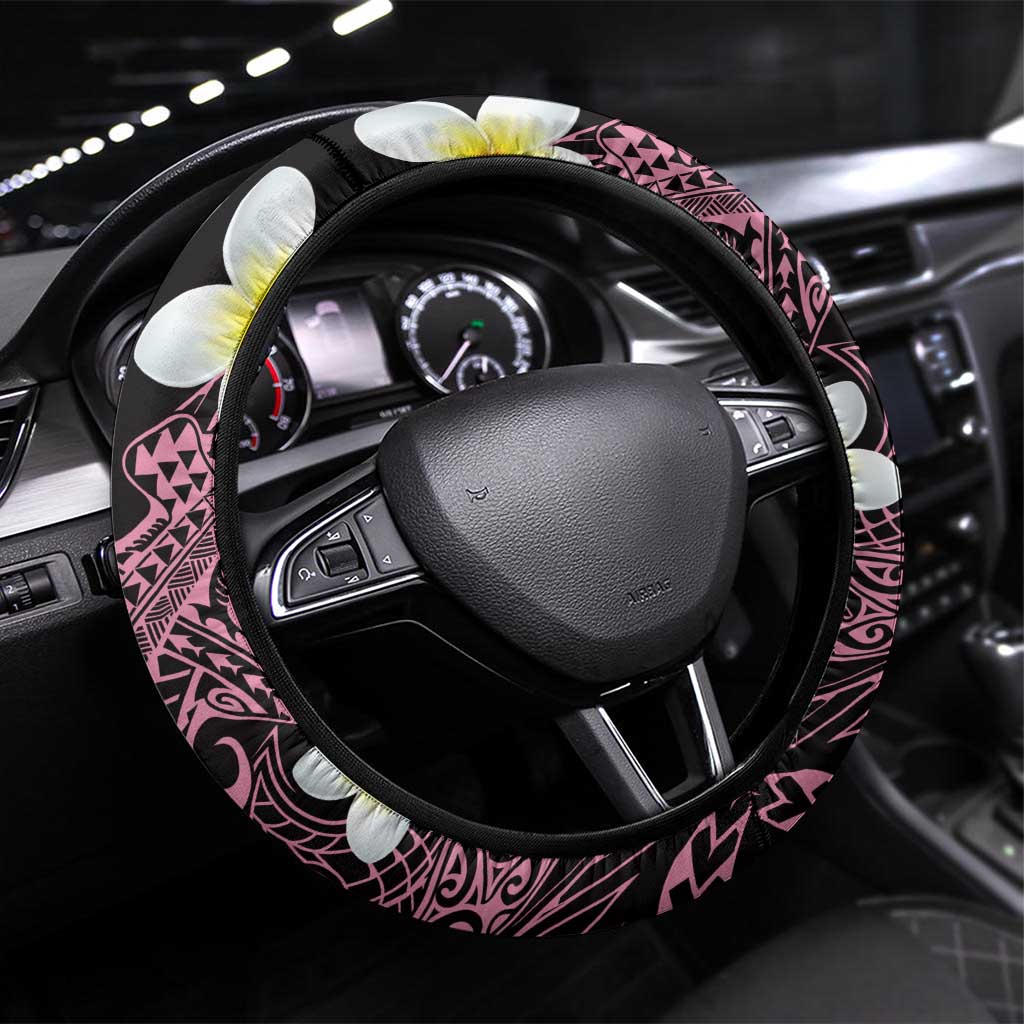 Aloha Hammerhead Shark Steering Wheel Cover Vivacious Pink Hawaiian Kakau Tribal Tattoo