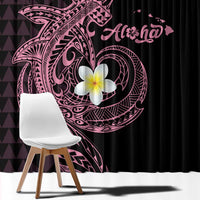 Aloha Hammerhead Shark Window Curtain Vivacious Pink Hawaiian Kakau Tribal Tattoo