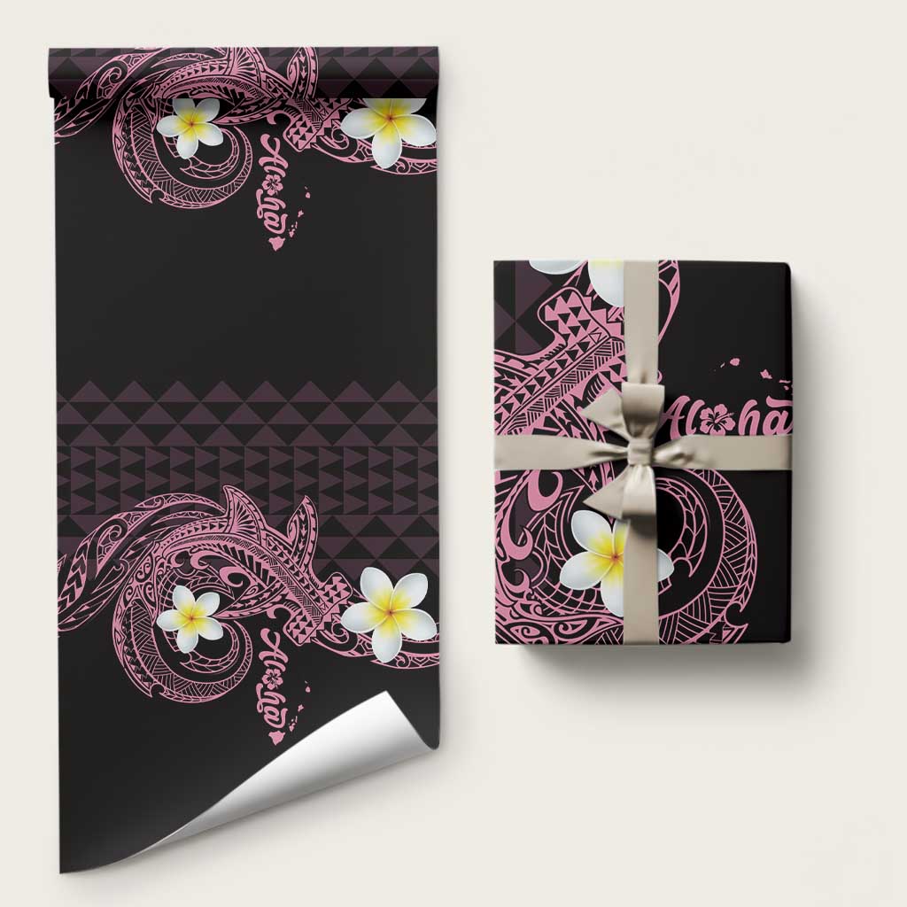 Aloha Hammerhead Shark Wrapping Paper Vivacious Pink Hawaiian Kakau Tribal Tattoo - Polynesian Pride