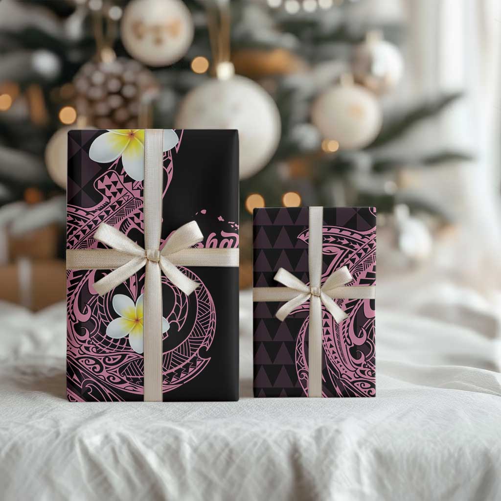 Aloha Hammerhead Shark Wrapping Paper Vivacious Pink Hawaiian Kakau Tribal Tattoo - Polynesian Pride