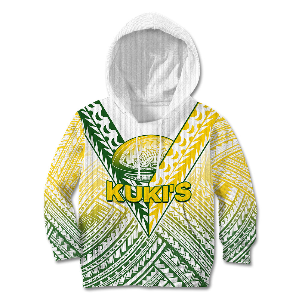 The Kuki's Cook Islands Rugby Kid Hoodie Be Unique Vibe White LT9 Hoodie White - Polynesian Pride