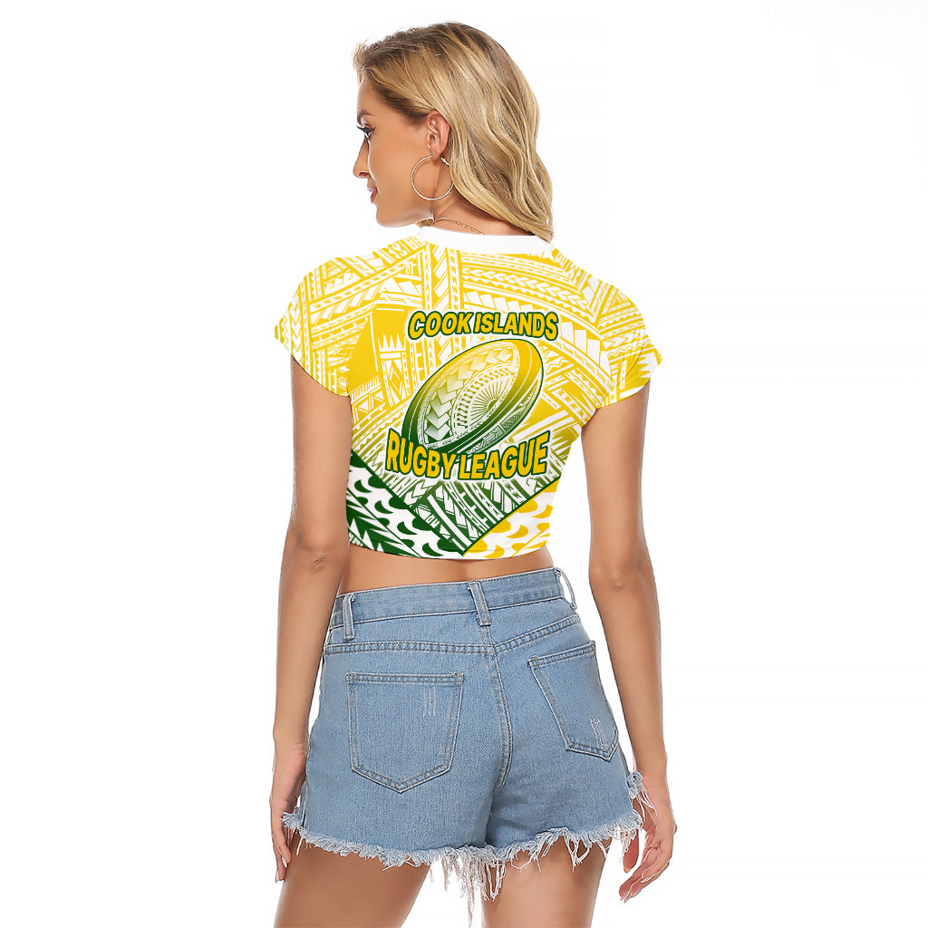 The Kuki's Cook Islands Rugby Raglan Cropped T Shirt Be Unique Vibe White LT9 - Polynesian Pride