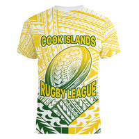 The Kuki's Cook Islands Rugby Women V Neck T Shirt Be Unique Vibe White LT9 - Polynesian Pride