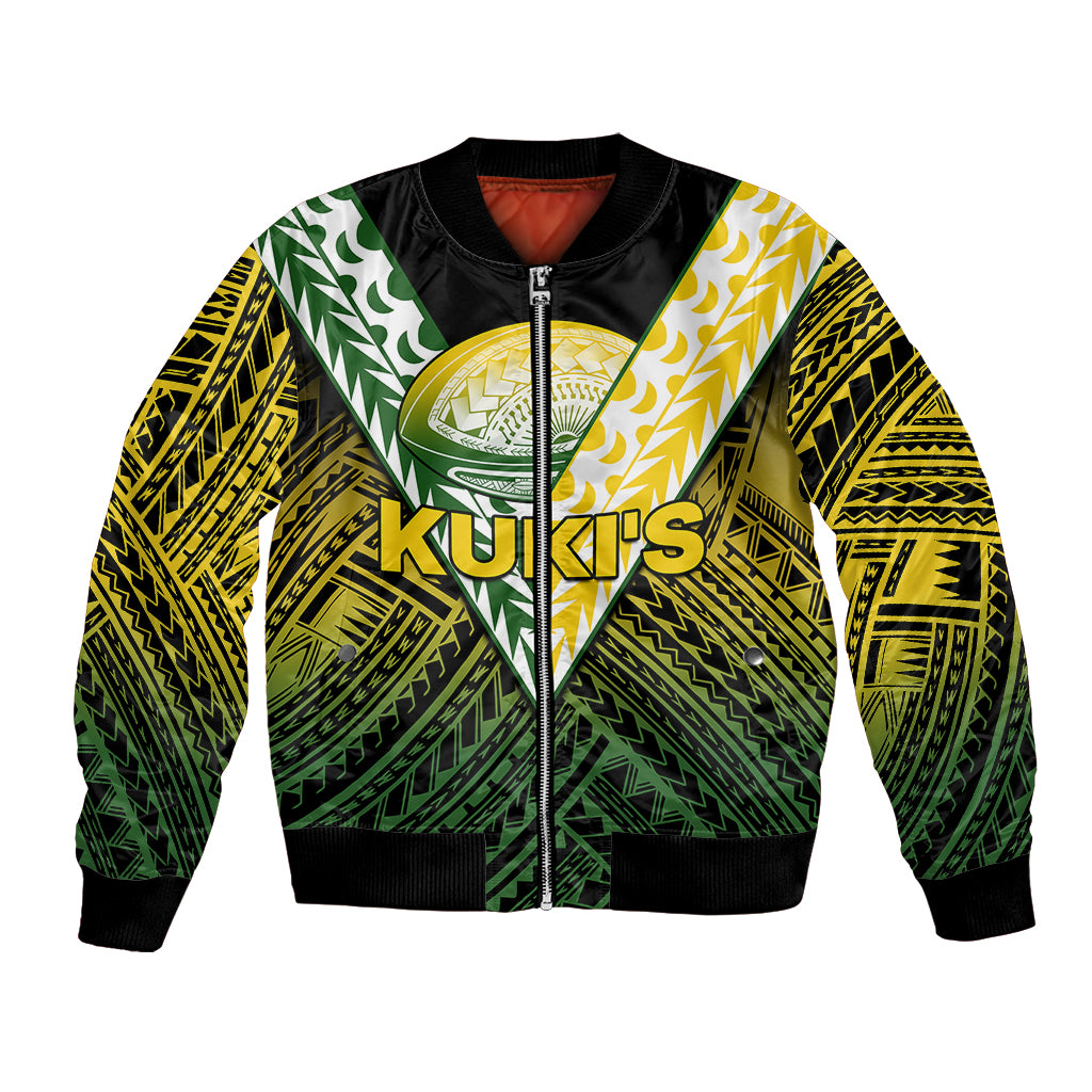 The Kuki's Cook Islands Rugby Bomber Jacket Be Unique Vibe Black LT9 Unisex Black - Polynesian Pride