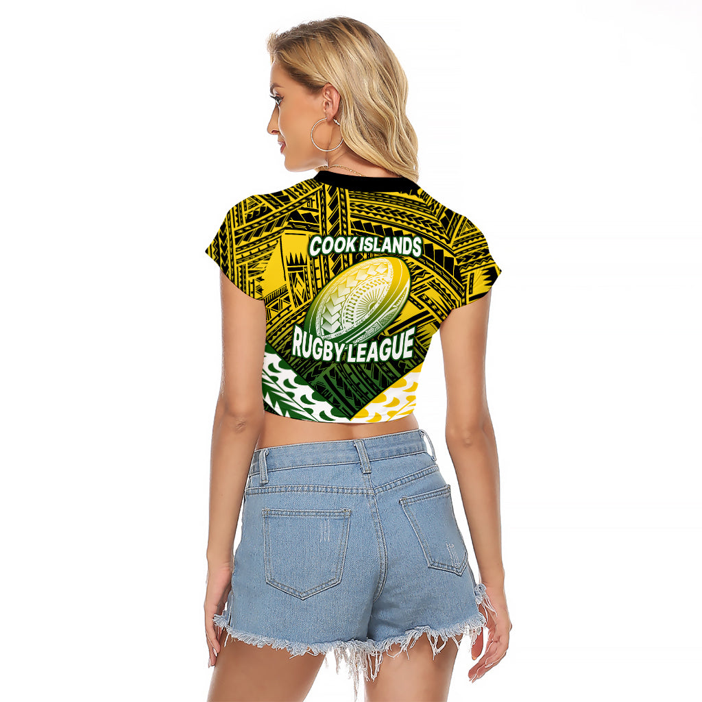 The Kuki's Cook Islands Rugby Raglan Cropped T Shirt Be Unique Vibe Black LT9 - Polynesian Pride