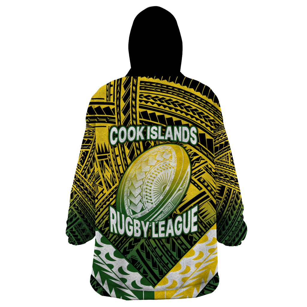 The Kuki's Cook Islands Rugby Wearable Blanket Hoodie Be Unique Vibe Black LT9 - Polynesian Pride