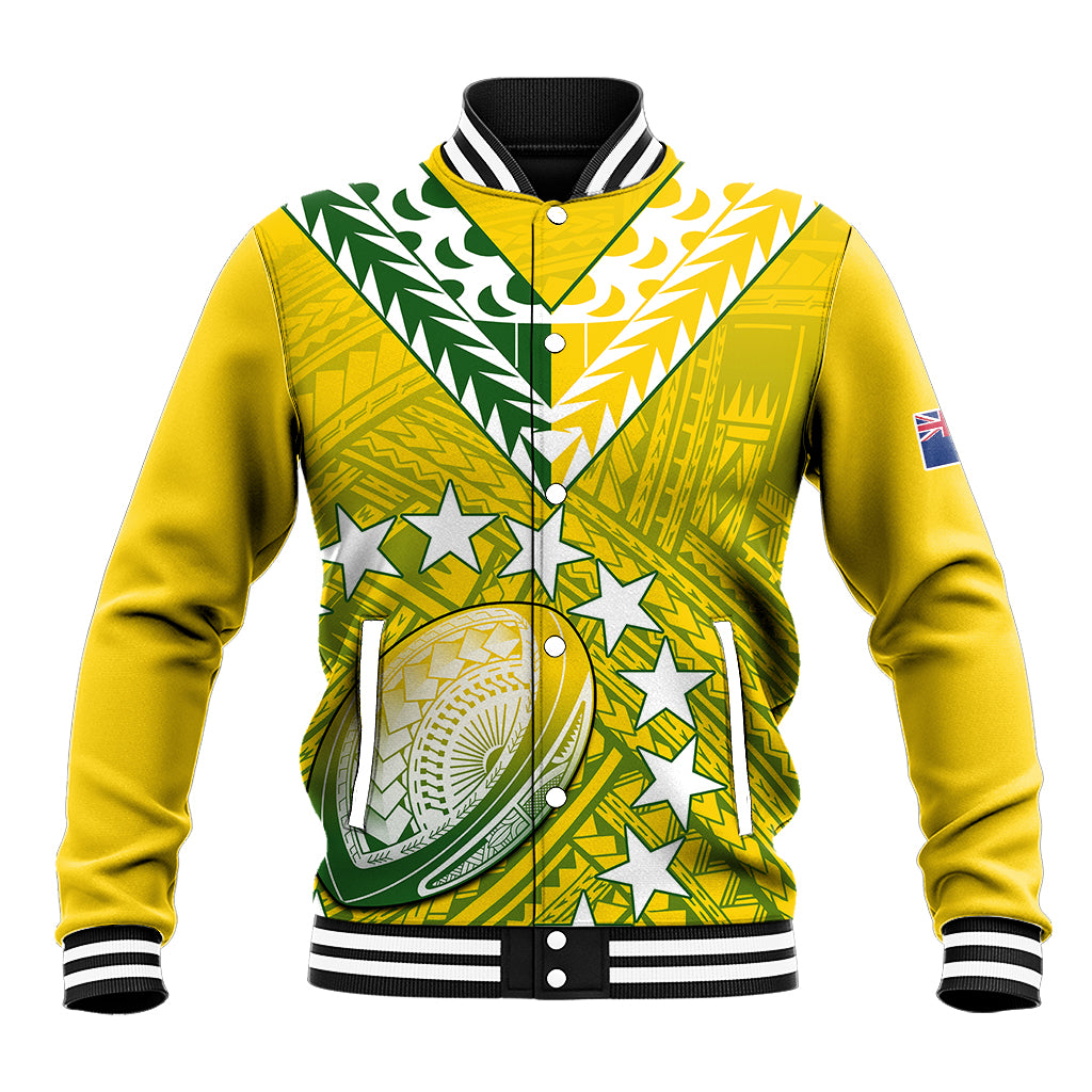 The Kuki's Cook Islands Rugby Baseball Jacket Be Unique Vibe Yellow LT9 Unisex Yellow - Polynesian Pride